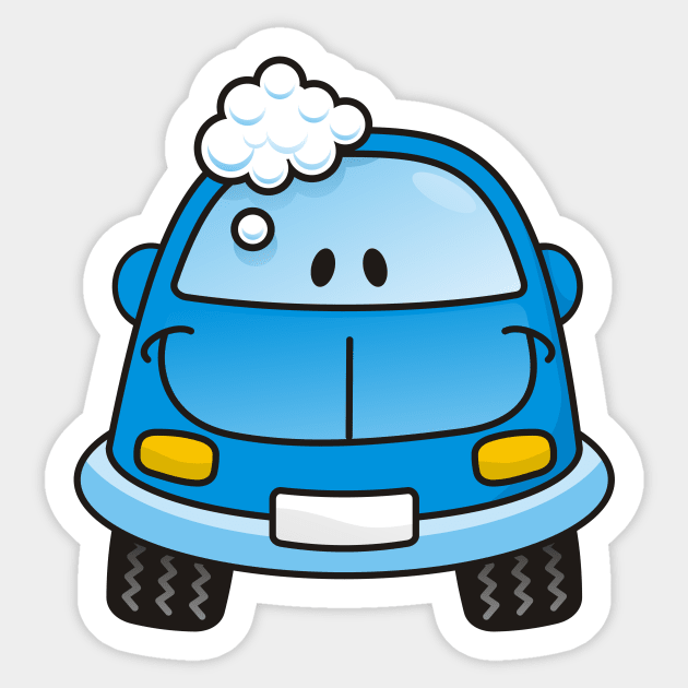 Blue Car with Bubbles Sticker by sifis